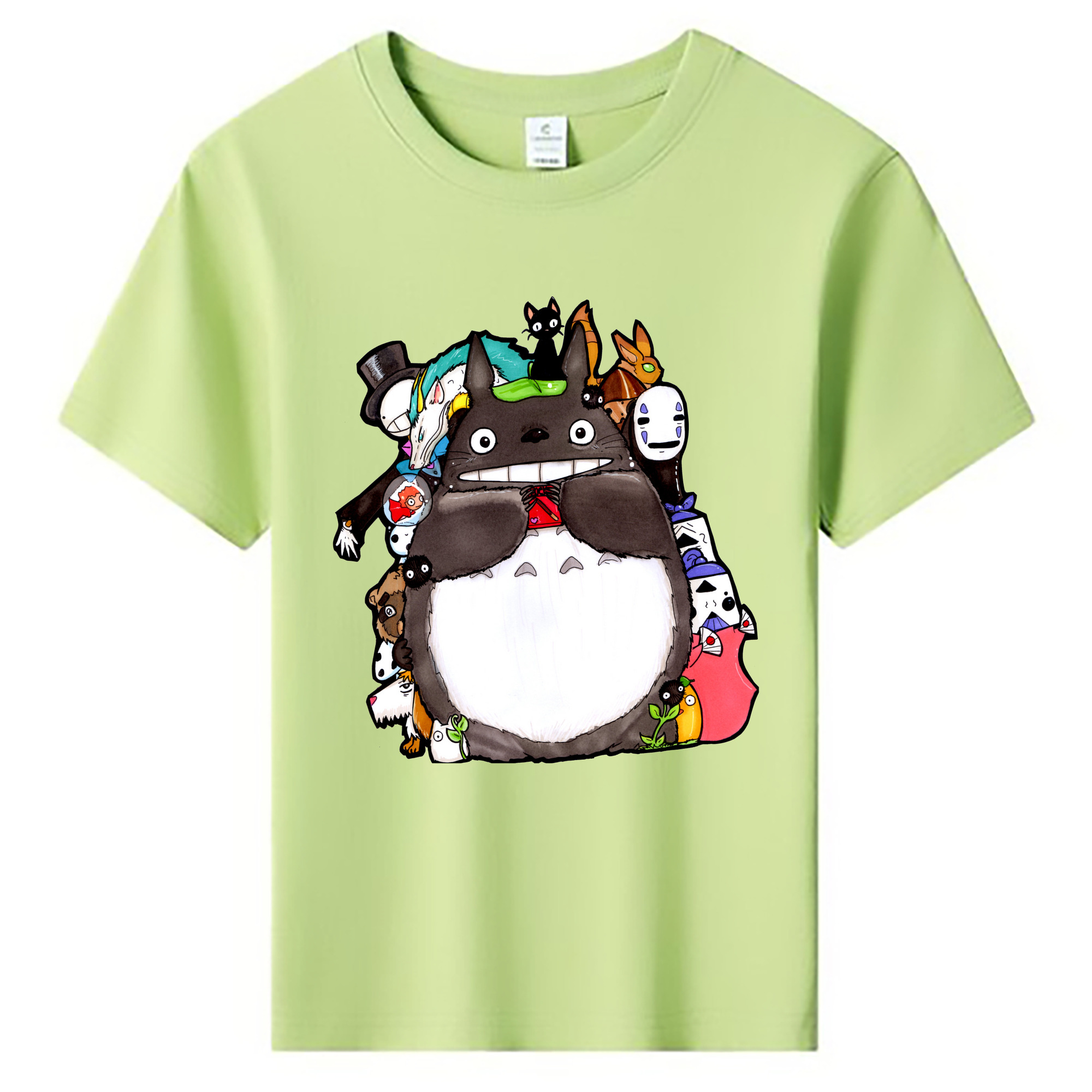 （画像用） となりのトトロ 草壁メイ 草壁サツキ My Neighbor Totoro Satsuki Kusakabe Mei Kusakabe 綿100％キッズTシャツ（フロントプリント）